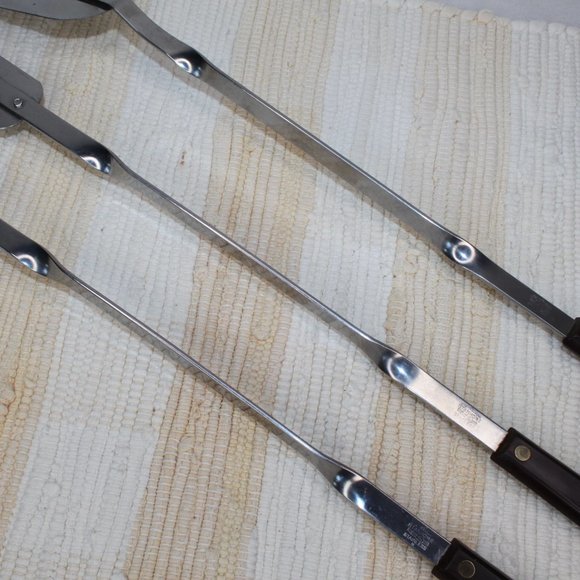 VTG STANHOME STAINLESS 3 PIECE BBQ TOOLS SET FORK SERVING SPOON SLOTTED SPATULA - Picture 9 of 14